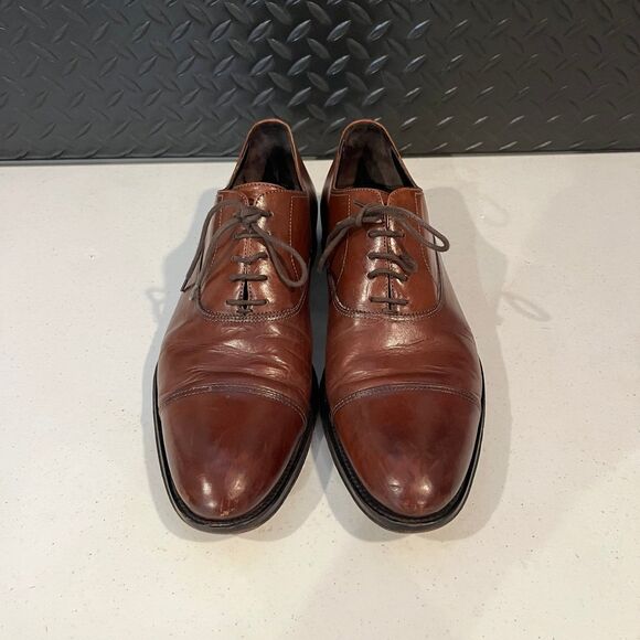 To Boot New York Adam Derrick Italy Cap Toe Oxfords Brown Leather Mens Size 9 - Picture 2 of 7